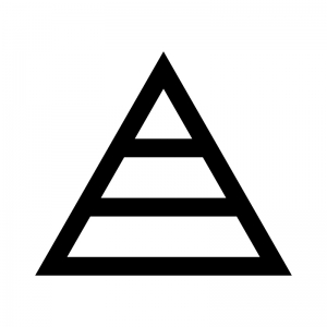 ピラミッド構造の白黒シルエットイラスト