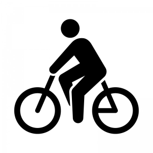 自転車に乗っている人物のシルエット02 無料のai Png白黒シルエットイラスト