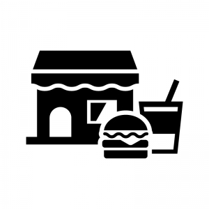 ファーストフード店 飲食店のシルエット02 無料のai Png白黒シルエットイラスト