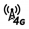 4G回線・電波の白黒シルエットイラスト