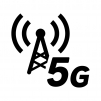 5G回線・電波の白黒シルエットイラスト