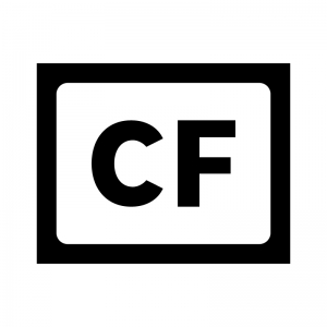 CF（コンパクトフラッシュ）カードの白黒シルエットイラスト
