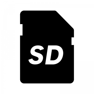 SDカードの白黒シルエットイラスト