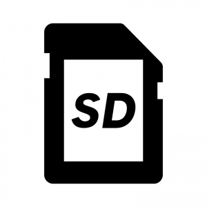 SDカードの白黒シルエットイラスト02