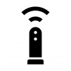 Wi-Fi機能付きルータの白黒シルエットイラスト