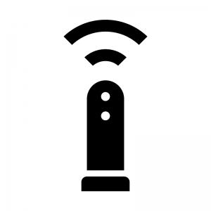 Wi-Fi機能付きルータの白黒シルエットイラスト