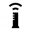 Wi-Fi機能付きルータの白黒シルエットイラスト02