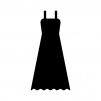 ロングドレスの白黒シルエットイラスト