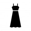 ロングドレスの白黒シルエットイラスト02