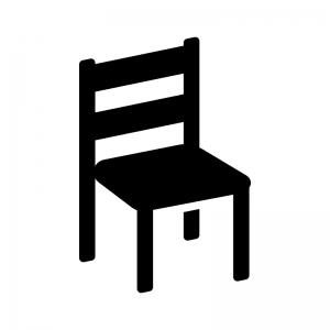 椅子の白黒シルエットイラスト02