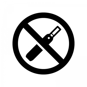 電子タバコ禁止の白黒シルエットイラスト