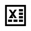 Excel（エクセル）ファイルの白黒シルエットイラスト