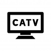 CATV（ケーブルテレビ）の白黒シルエットイラスト