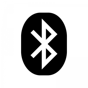 Bluetooth（ブルートゥース）マークの白黒シルエットイラスト