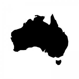 オーストラリアの白黒シルエットイラスト