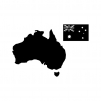 オーストラリアの白黒シルエットイラスト02