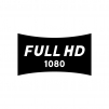 フルHD（高精細度ビデオ）（Full High-Definition）の白黒シルエットイラスト02