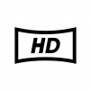 HD（高精細度ビデオ）（High-Definition）の白黒シルエットイラスト02