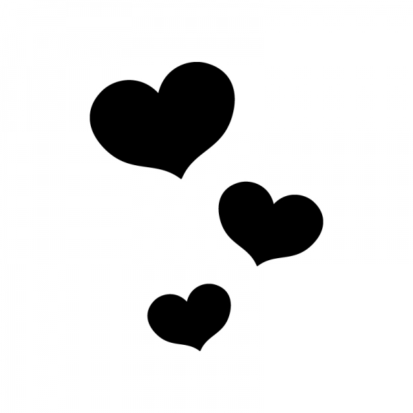 ラブリーなハートのシルエット | 無料のAi・PNG白黒シルエットイラスト