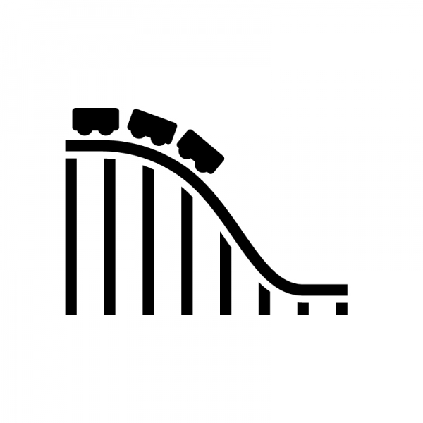 ジェットコースターのシルエット | 無料のAi・PNG白黒シルエットイラスト