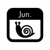 6月のイベントカレンダーの白黒シルエットイラスト