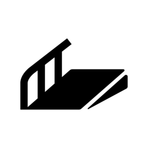 バリアフリー／スロープの白黒シルエットイラスト