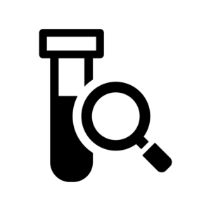 血液検査／採取の白黒シルエットイラスト