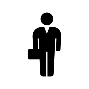 会社員／サラリーマンの白黒シルエットイラスト