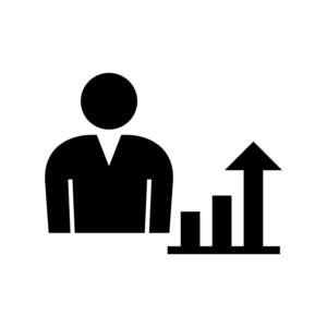 コンサルタントの白黒シルエットイラスト