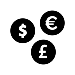 外貨の白黒シルエットイラスト