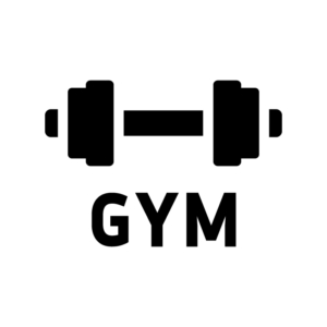 ジム／筋トレの白黒シルエットイラスト