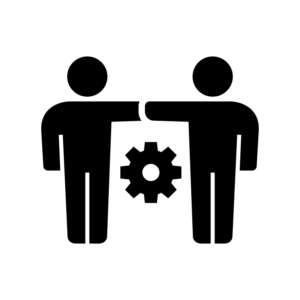 共同開発の白黒シルエットイラスト