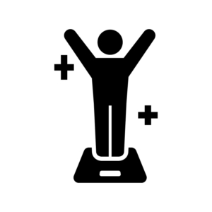 ダイエット成功の白黒シルエットイラスト