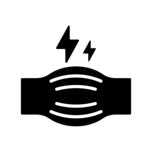 筋肉痛の白黒シルエットイラスト