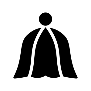 サウナハットの白黒シルエットイラスト