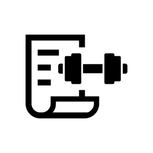 トレーニング記録の白黒シルエットイラスト