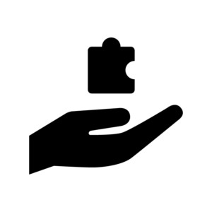 問題をサポートの白黒シルエットイラスト