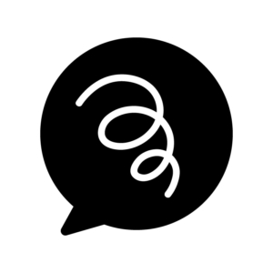 もやもやの吹き出しの白黒シルエットイラスト