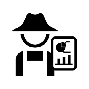 農業DXの白黒シルエットイラスト