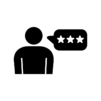 クチコミ／評価の白黒シルエットイラスト