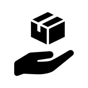 配送サポートの白黒シルエットイラスト