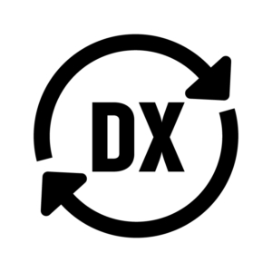 DX化の白黒シルエットイラスト