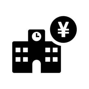 教育ローンの白黒シルエットイラスト