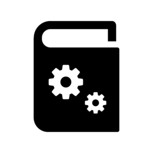 説明書の白黒シルエットイラスト