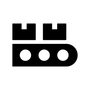 製造工場の白黒シルエットイラスト