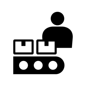 製造業の白黒シルエットイラスト