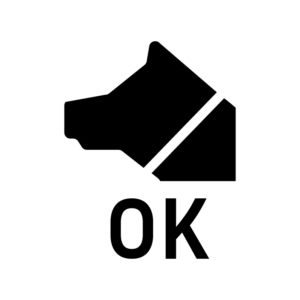 ペット同伴のシルエットイラスト