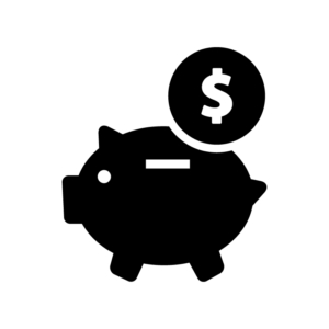 外貨をためるの白黒シルエットイラスト