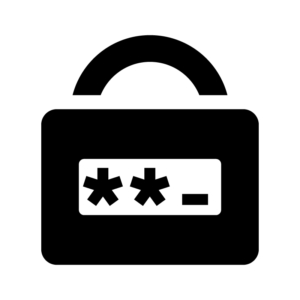 パスキー／ログインの白黒シルエットイラスト