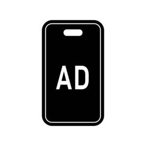 スマホ広告の白黒シルエットイラスト